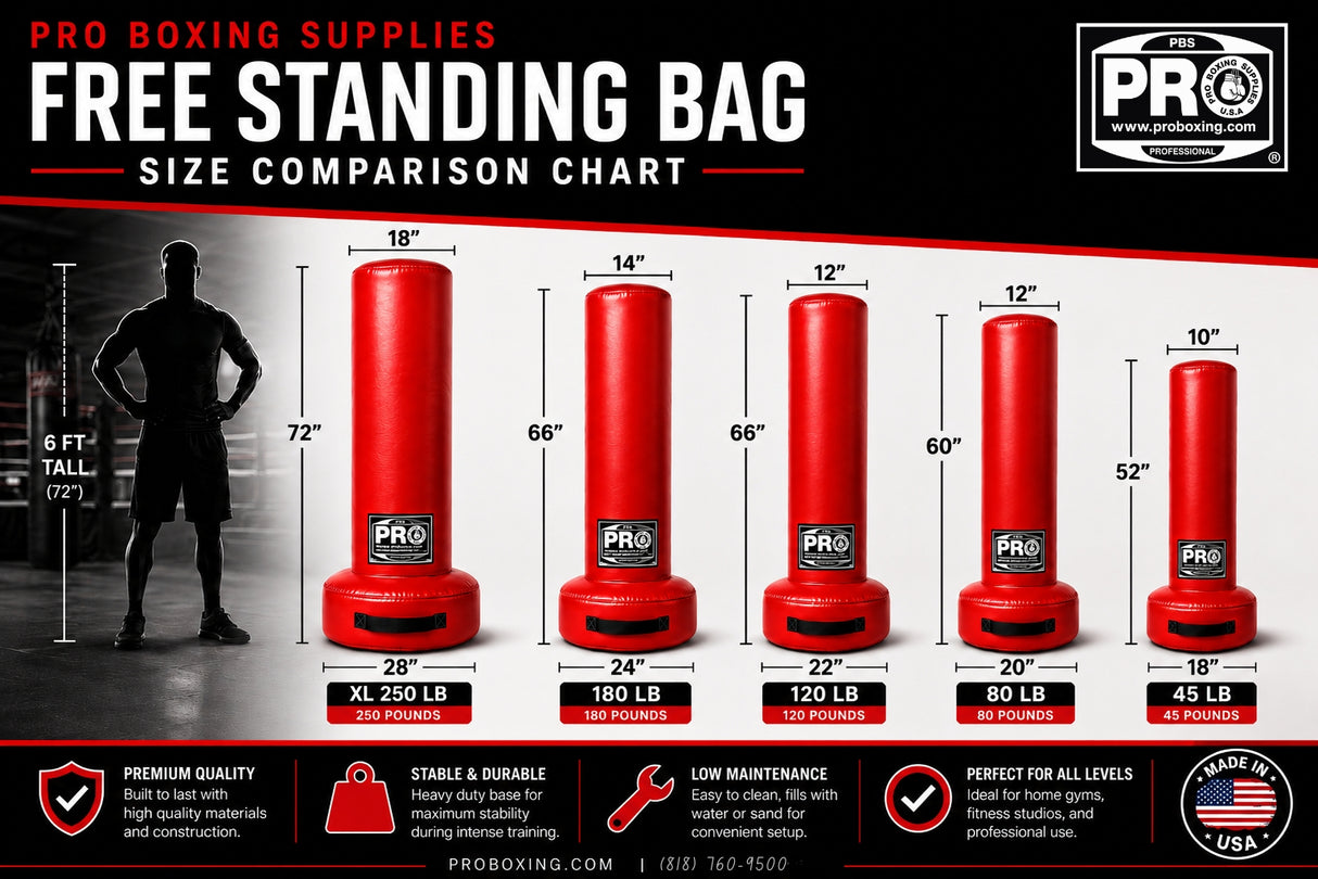 ProBoxing® 45 LBS Free Standing Bag - Red