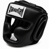 Thaismai Boxing Head Gear Cheek & Chin - Leather (Red)