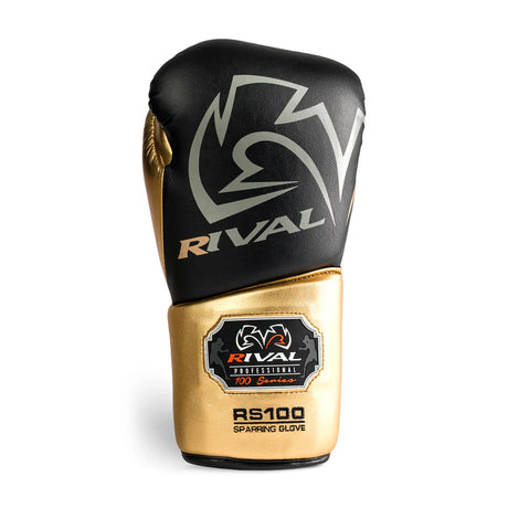 Rival RS100 Professional Sparring Gloves - Black & Gold