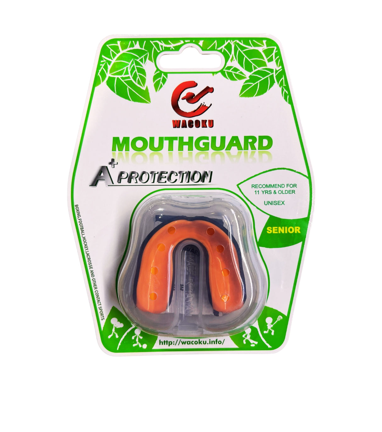 Wacoku - Advanced GEL Mouthguard - Black & Orange