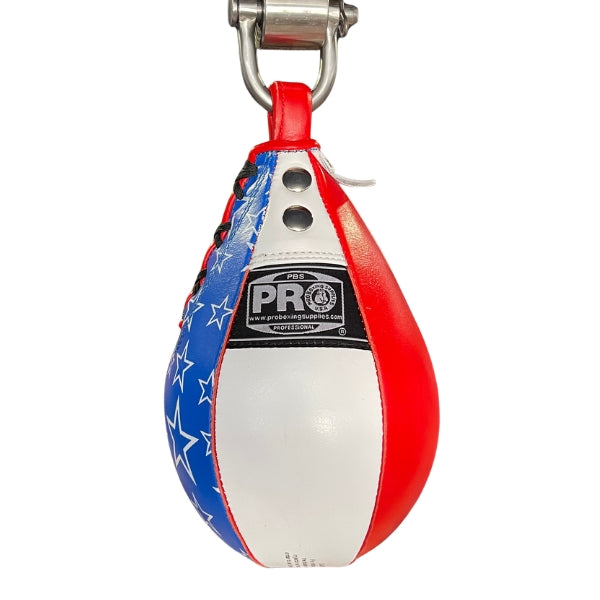 ProBoxing® Leather Speed Bag - Red, White & Blue - USA