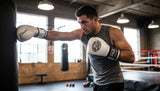 ProBoxing® Classic Leather Boxing Gloves - Training Gloves - White & Red