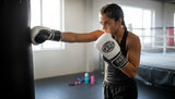 ProBoxing® Classic Leather Boxing Gloves - Training Gloves - White & Black