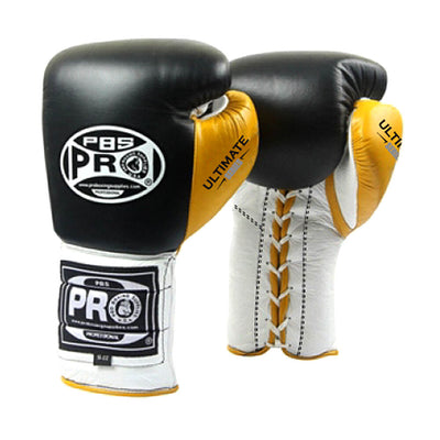 Pro Boxing® Ultimate Lace-Up Boxing Gloves – Black/Yellow