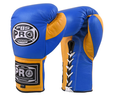Pro Boxing® Official Pro Fight Gloves - Blue/Yellow